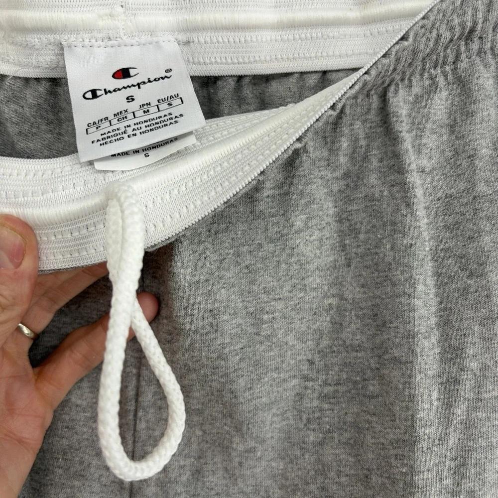 New Champion Men's Small Jersey Open-Bottom Pants Gray Athleisure Gym Pockets